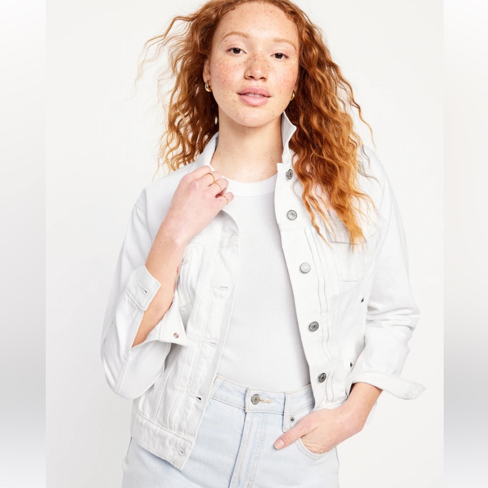 NWT White Denim Jacket, Size XL Tall